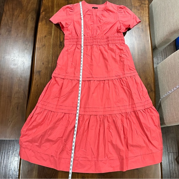 Quince 100% Organic Cotton Poplin Tiered Maxi Dress In Spiced Coral Size XL - Picture 7 of 8